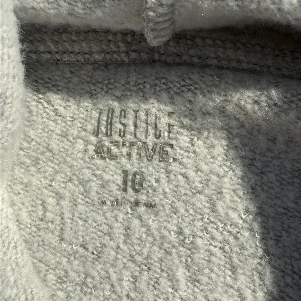 Justice Sport 10 gray smiley face Crop sweatshirt Hoodie